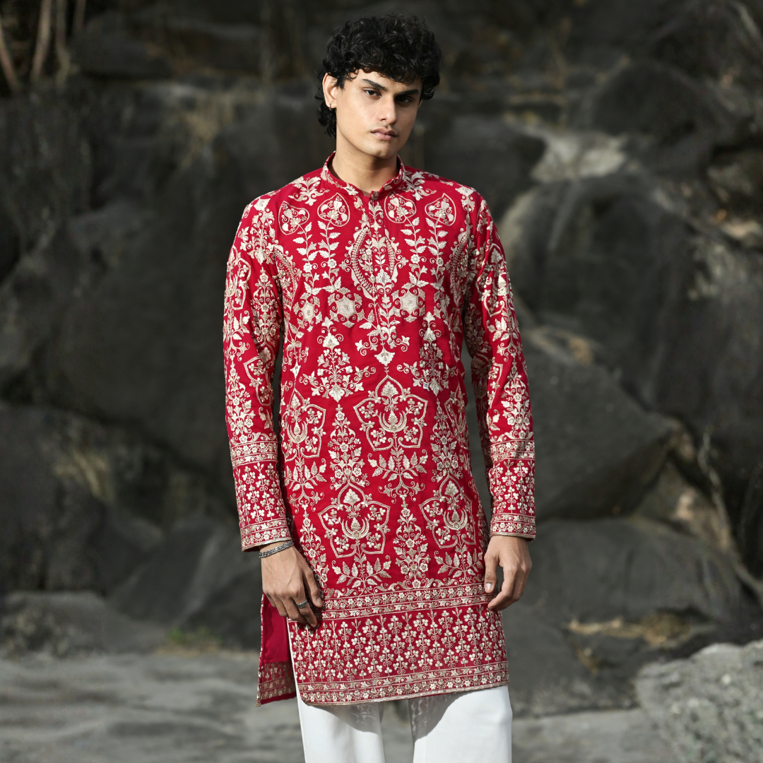 Royal Crimson Heritage Kurta