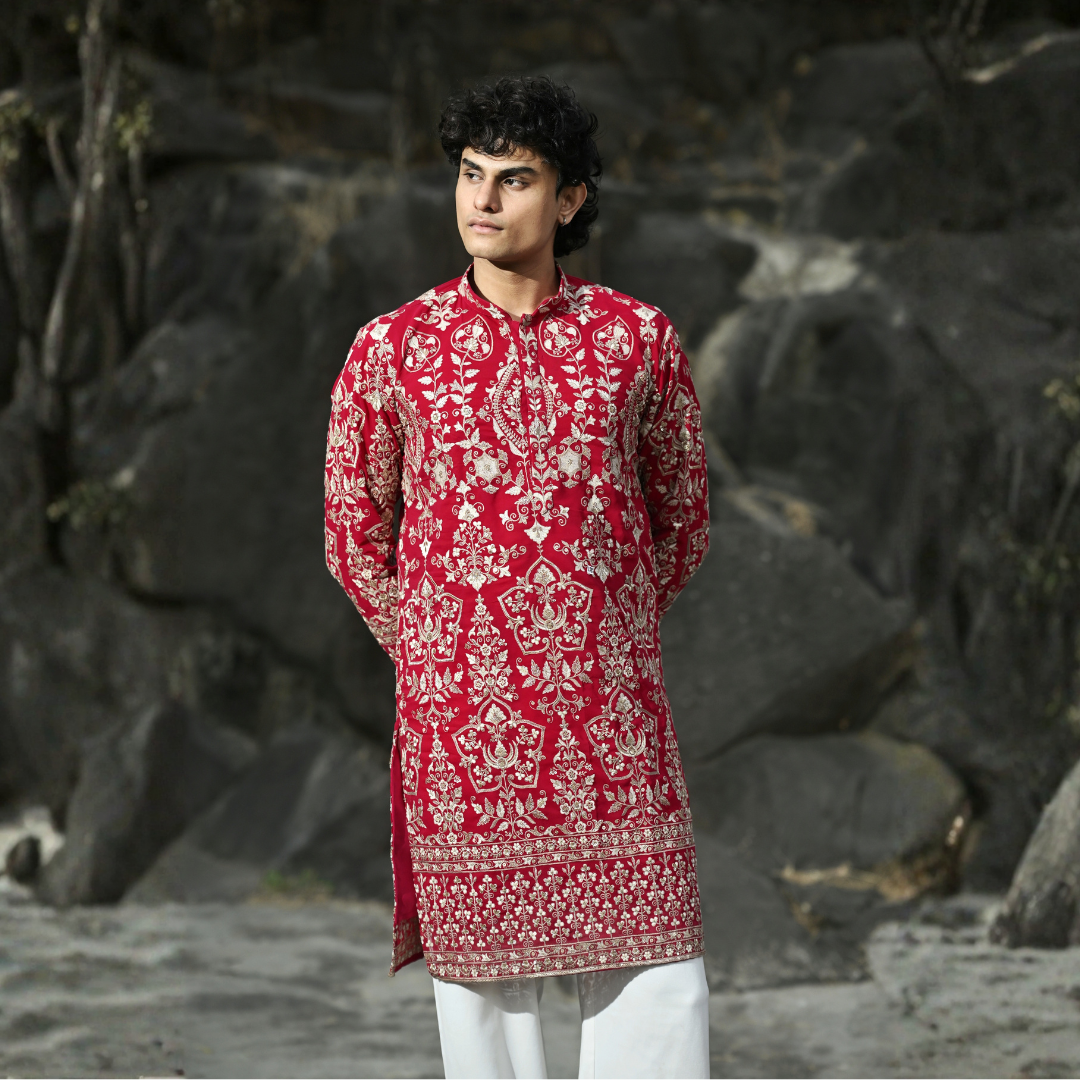 Royal Crimson Heritage Kurta