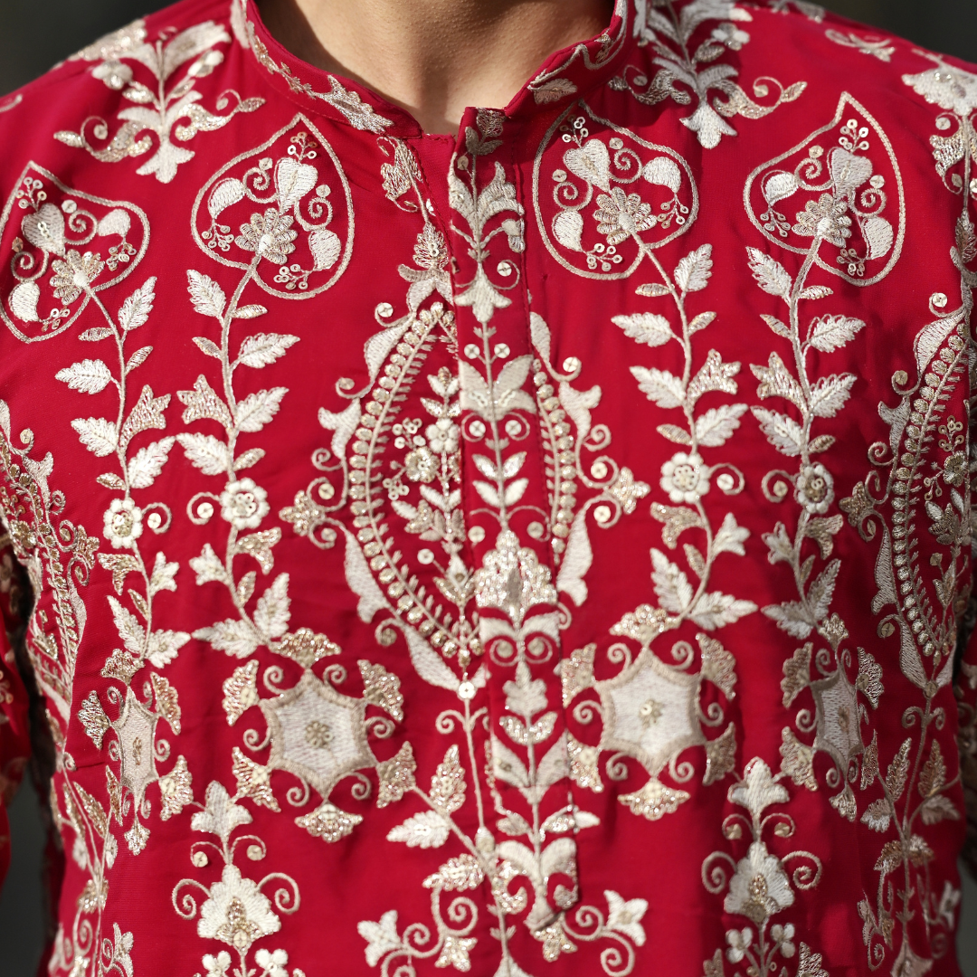 Royal Crimson Heritage Kurta