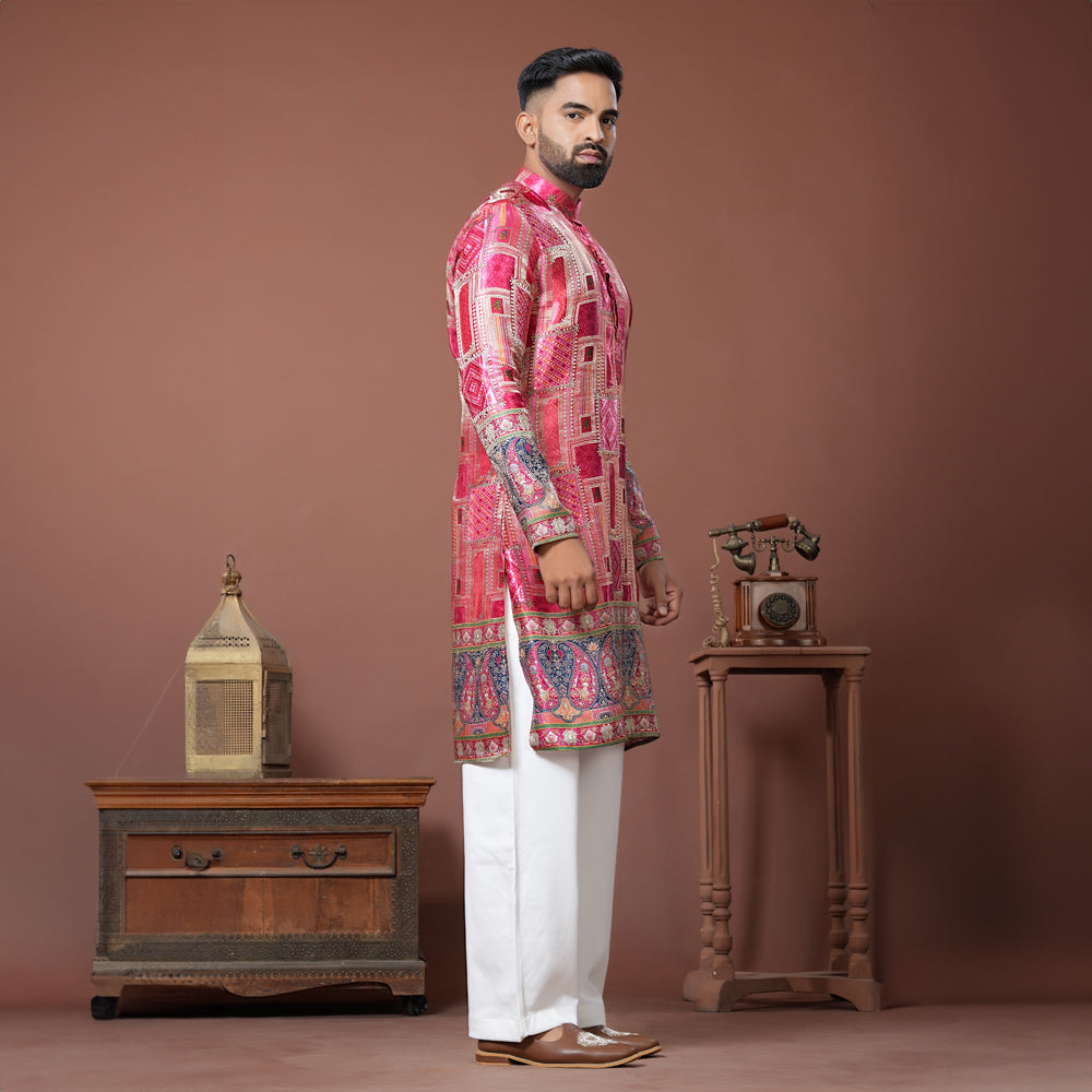 Crimson Royale Kurta