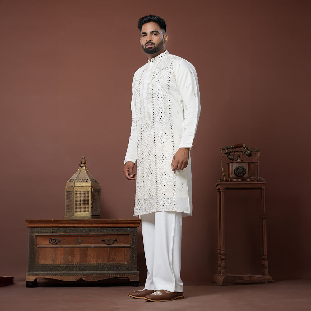 Ivory Mirror Majesty Kurta