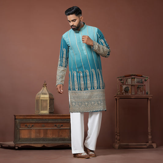 Teal Royale Kurta