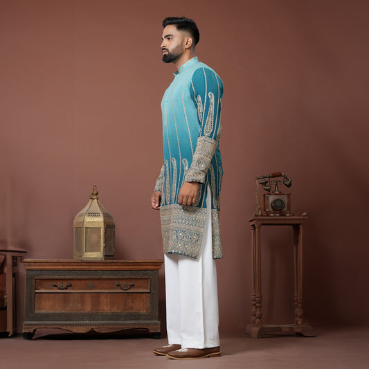 Teal Royale Kurta