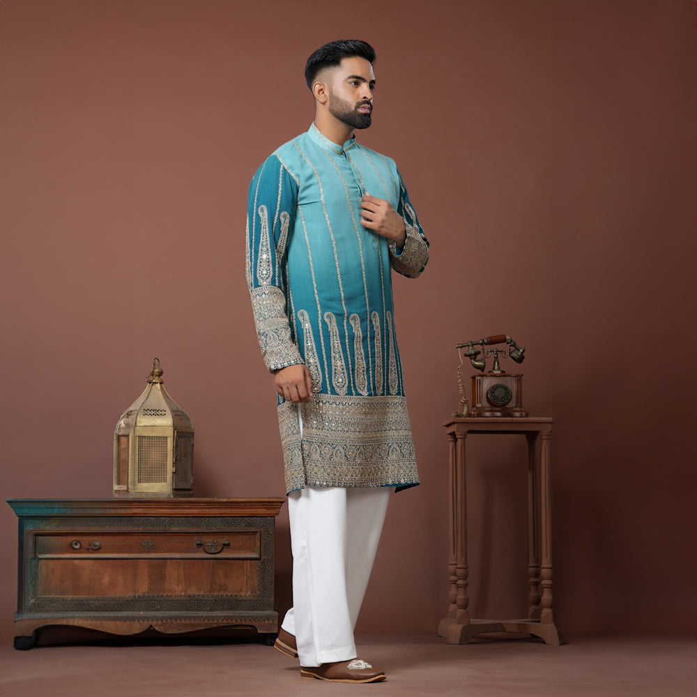 Teal Royale Kurta