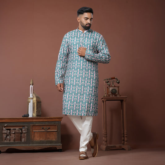 Aqua Bloom Kurta